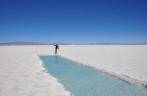 Piscina para extração de sal nas Salinas Grandes, próximo ao Paso de Jama, fronteira entre Argentina e Chile